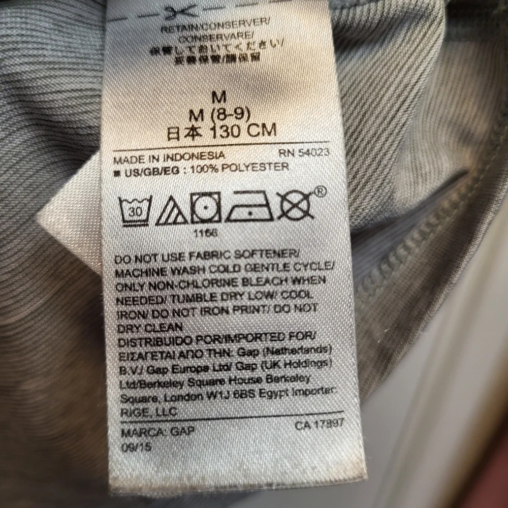 GAP Kids Long Sleeve Tee - Gray, Black, and Yellow - Size M